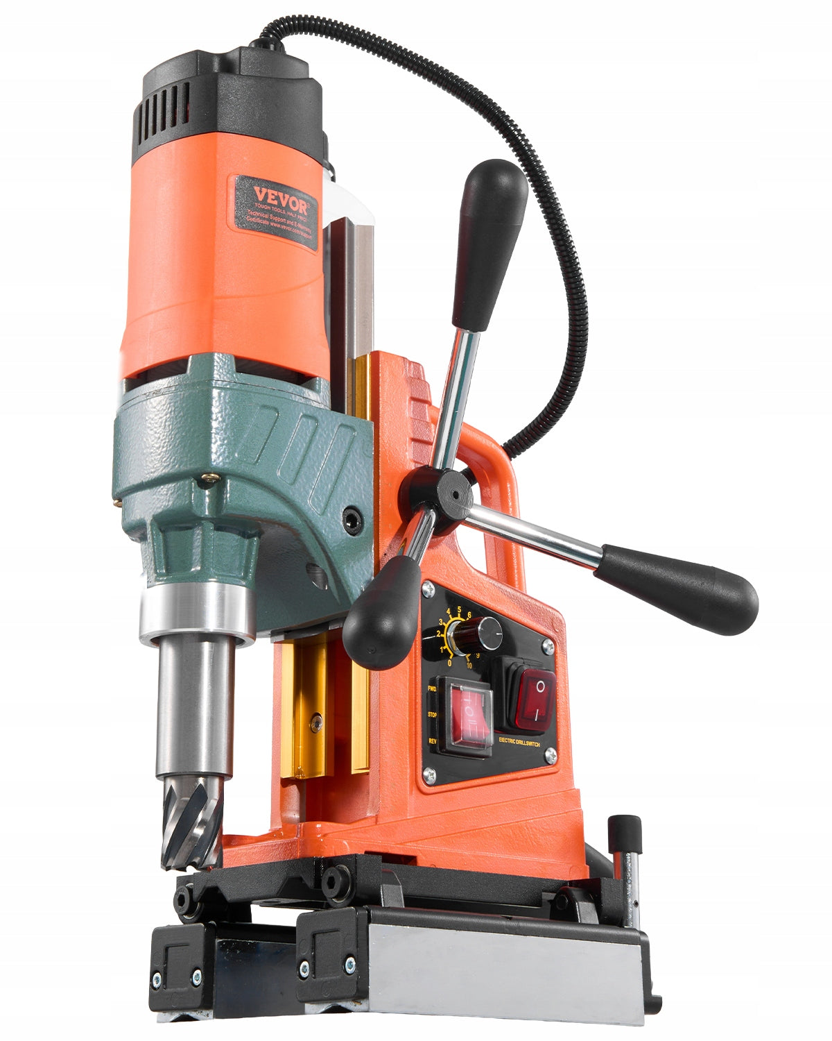 WIERTARKA MAGNETYCZNA VEVOR 1400W 50MM PROFESJONALNA STABILNA PODSTAWA