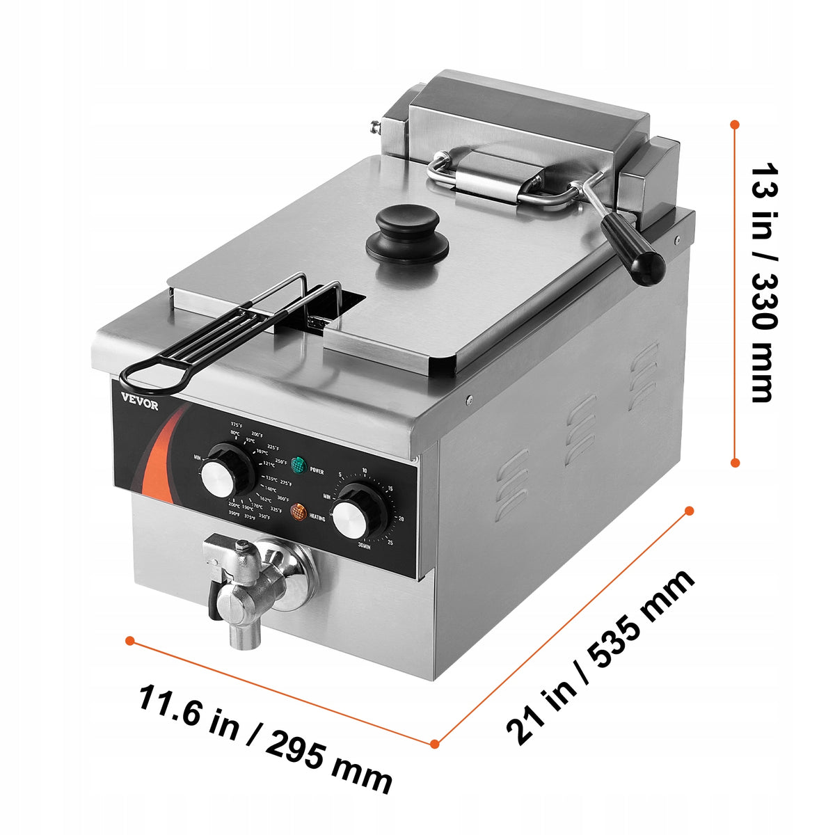 FRYTKOWNICA ELEKTRYCZNA VEVOR 3000W 5.9L KOSZ STAL NIERDZEWNA PROFESJONALNA