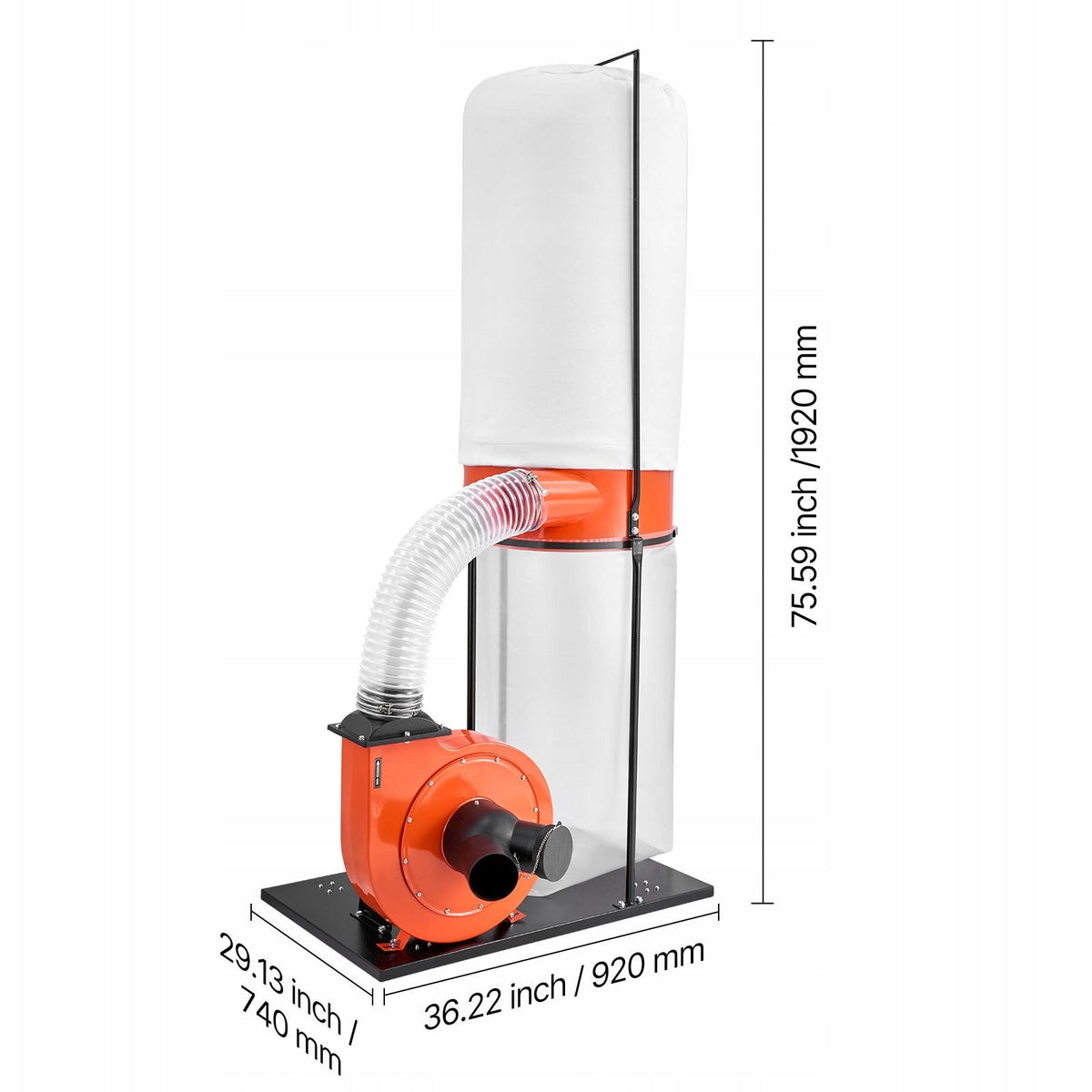 VEVOR SYSTEM ODPYLANIA 2.5 MIKRONA 159L WORKI 2.0KM MOCNY SILNIK