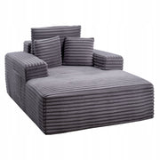 VEVOR LEŻANKA RELAKSACYJNA 138 CM TAPICEROWANA SOFA Z FUNKCJĄ SPANIA SZARA