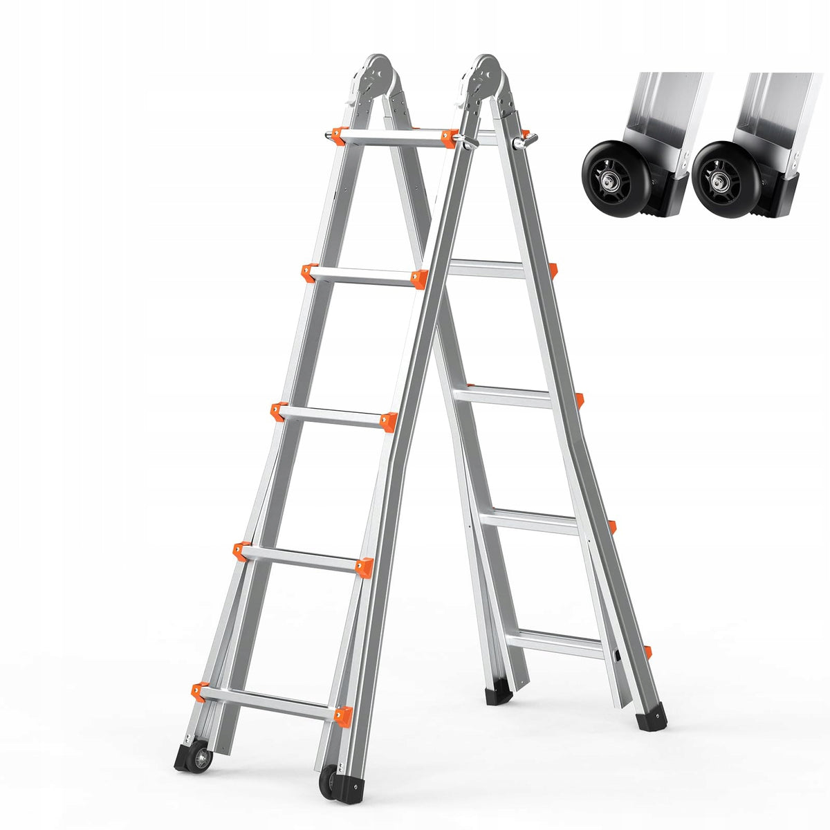 PROFESJONALNA DRABINA TELESKOPOWA VEVOR A FRAME ALUMINIOWA 6M 150KG