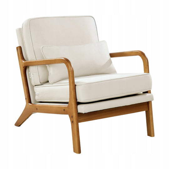 FOTEL AKCENTOWY VEVOR PREMIUM DREWNIANY RAMA LINEN 150KG KOMFORT