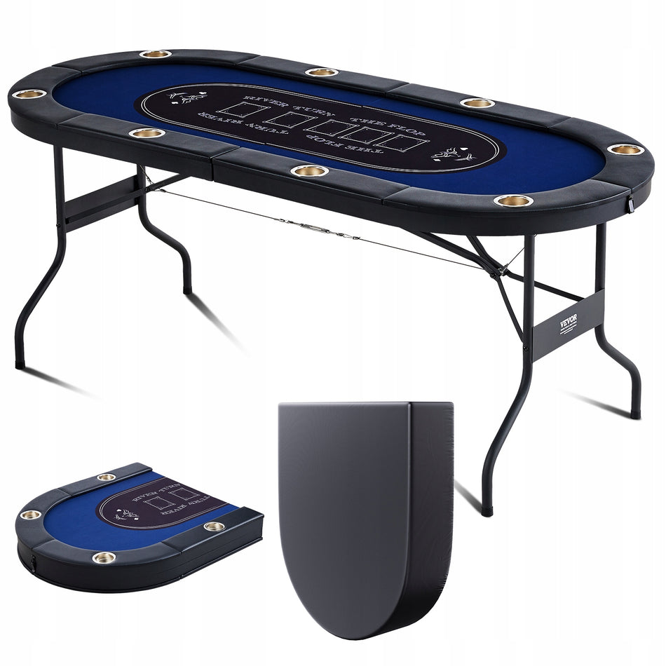 VEVOR PROFESJONALNY SKŁADANY STÓŁ POKEROWY 1830X820X720 MM NA 8 GRACZY