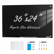 VEVOR MAGNETYCZNA SZKLANA TABLICA SUCHOŚCIERALNA 90X60CM BEZRAMOWA MOCNA