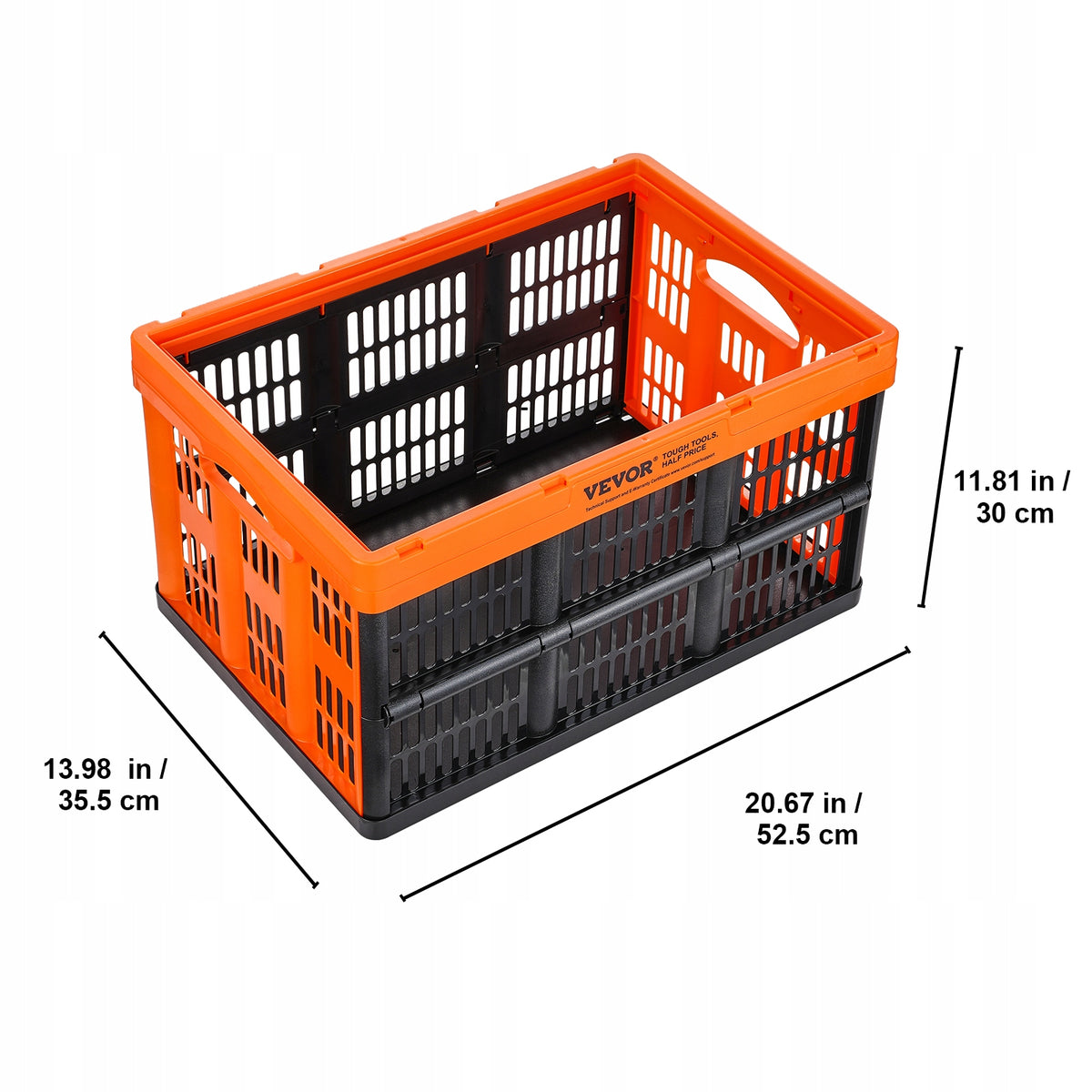 VEVOR ZESTAW 3 SKŁADANYCH PUDEŁEK 45L Z PP MOCNY I ERGONOMICZNY CZARNY