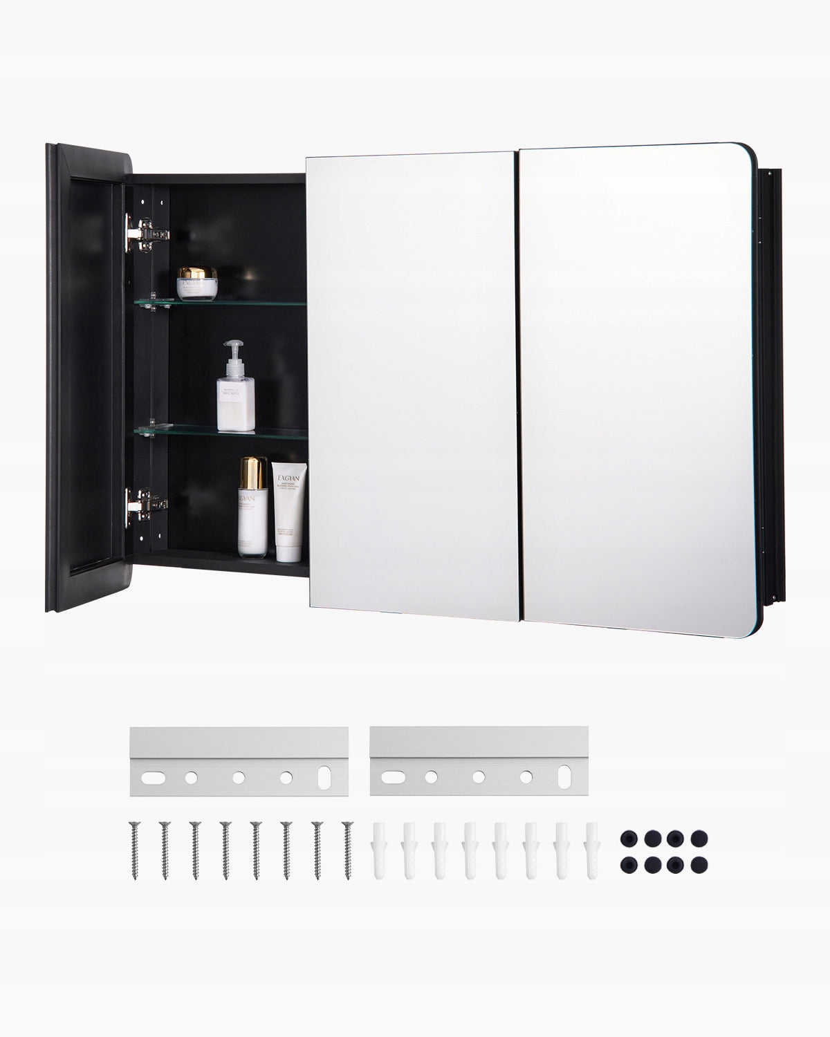 PROFESJONALNA SZAFKA NA LEKI Z LUSTREM VEVOR 1017X135X647 MM 3 DRZWI
