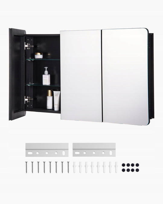 PROFESJONALNA SZAFKA NA LEKI Z LUSTREM VEVOR 1017X135X647 MM 3 DRZWI