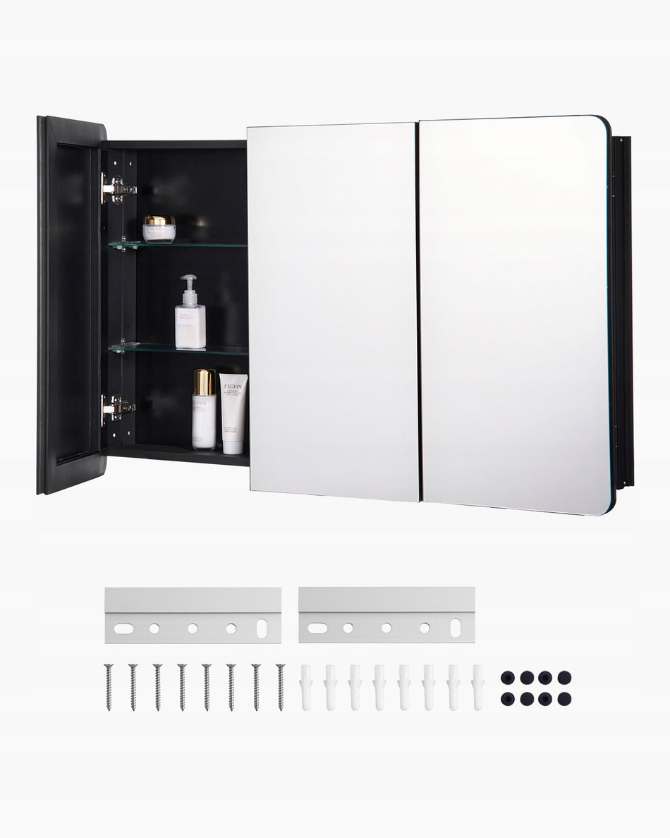 PROFESJONALNA SZAFKA NA LEKI Z LUSTREM VEVOR 1017X135X647 MM 3 DRZWI