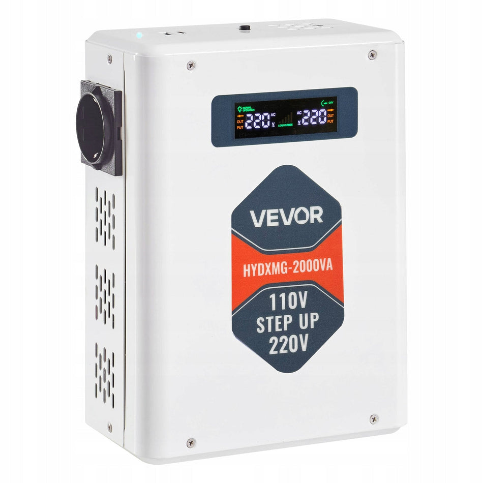 VEVOR PRZETWORNICA PODWYŻSZAJĄCA NAPIĘCIE 2000VA MOCNA 110V DO 220V LCD USB