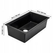 ZLEW KUCHENNY GRANITOWY VEVOR 762X457X230 MM PODBLATOWY CZARNY PREMIUM