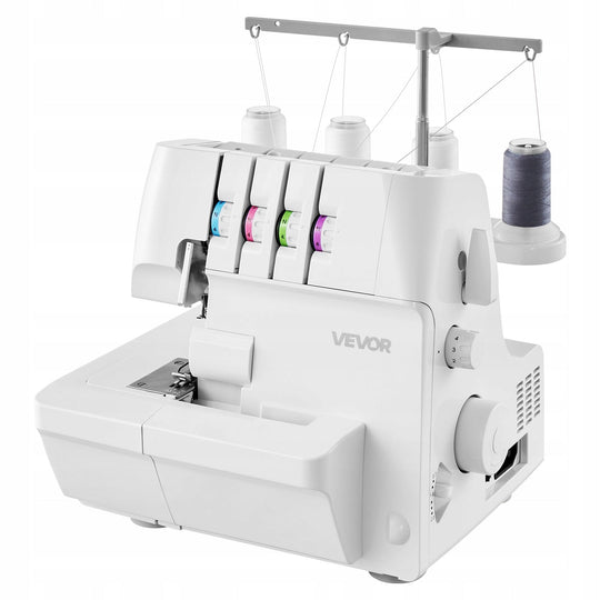 MASZYNA DO SZYCIA OVERLOCK VEVOR 1250 ŚCIEGÓW MIN 2-3-4 NITKI LED