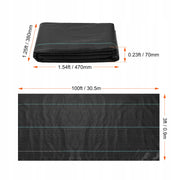 VEVOR TKANINA DO ZWALCZANIA CHWASTÓW 108G M2 3X100FT MOCNA OGRODOWA