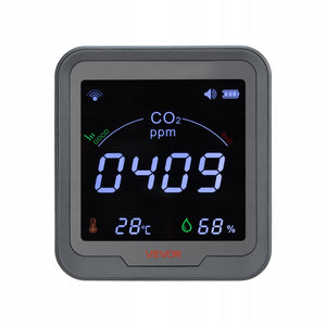 DETEKTOR CO2 VEVOR WIFI MONITOR CO2 Z WYŚWIETLACZEM TEMPERATURY