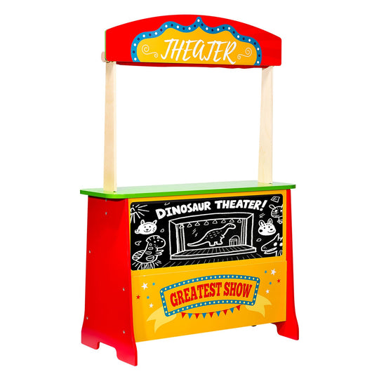 VEVOR DREWNIANY ZESTAW 2 W 1 SKLEP TEATRZYK LALEK ZASŁONY PREMIUM MDF