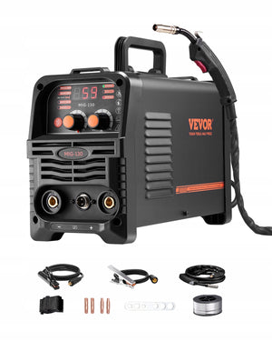 PROFESJONALNA SPAWARKA VEVOR MIG 130A 3 W 1 SYNERGICZNA MIG MMA LIFT TIG