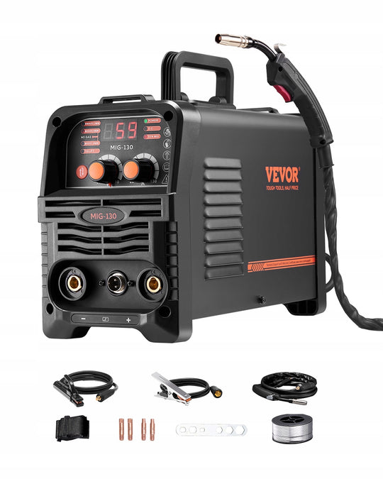PROFESJONALNA SPAWARKA VEVOR MIG 130A 3 W 1 SYNERGICZNA MIG MMA LIFT TIG