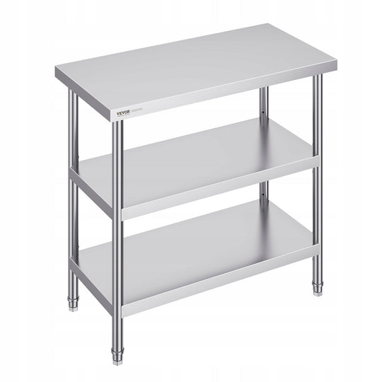 PROFESJONALNY STÓŁ ROBOCZY ZE STALI NIERDZEWNEJ VEVOR 457X914X864MM MOCNY