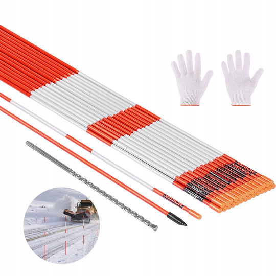 SŁUPKI ŚNIEŻNE VEVOR 500 SZT 122 CM ŚREDNICA 6 35MM ODBLASKOWE MOCNE