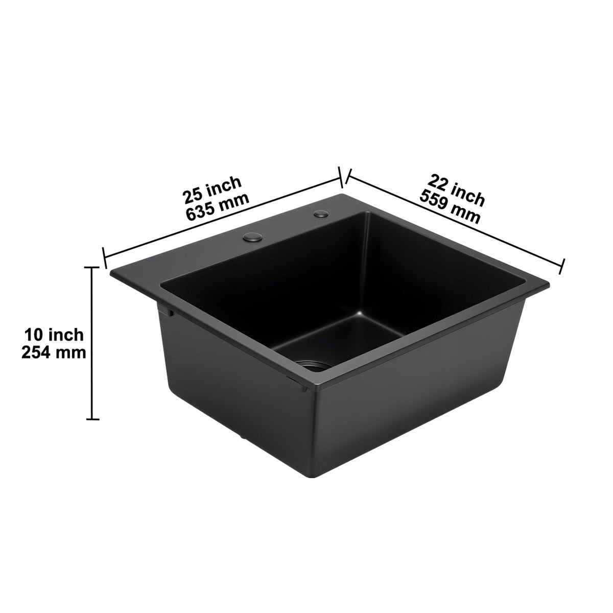 ZLEW KUCHENNY GRANITOWY VEVOR 635X559X254 MM CZARNY NABLATOWY SOLIDNY