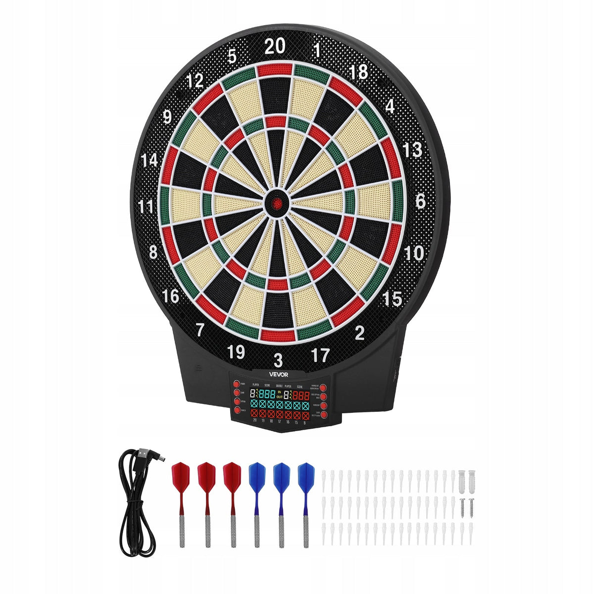 VEVOR ELEKTRONICZNA TARCZA DO DARTA 393 MM 43 GRY LCD KOLOROWY EKRAN