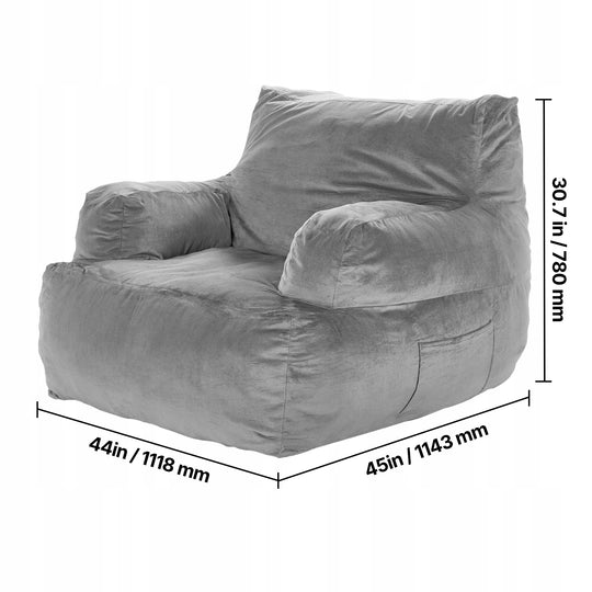 FOTEL SAKO VEVOR Z PODŁOKIETNIKAMI DLA DOROSŁYCH 1118X1143X780 MM PLUSZOWY