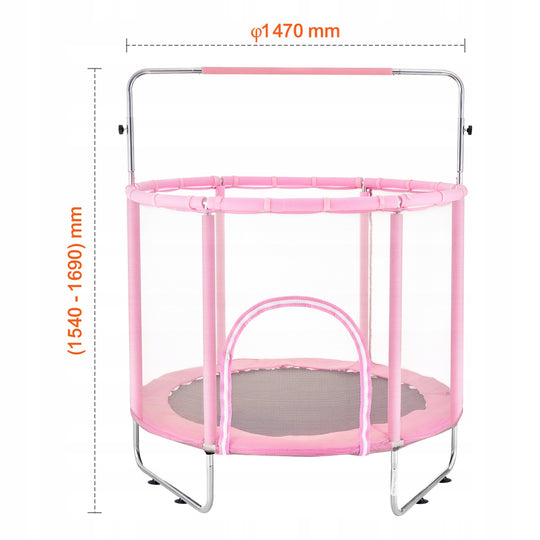 VEVOR TRAMPOLINA DZIECIĘCA MINI 147 CM Z SIATKĄ I KOSZYKÓWKĄ REGULOWANA