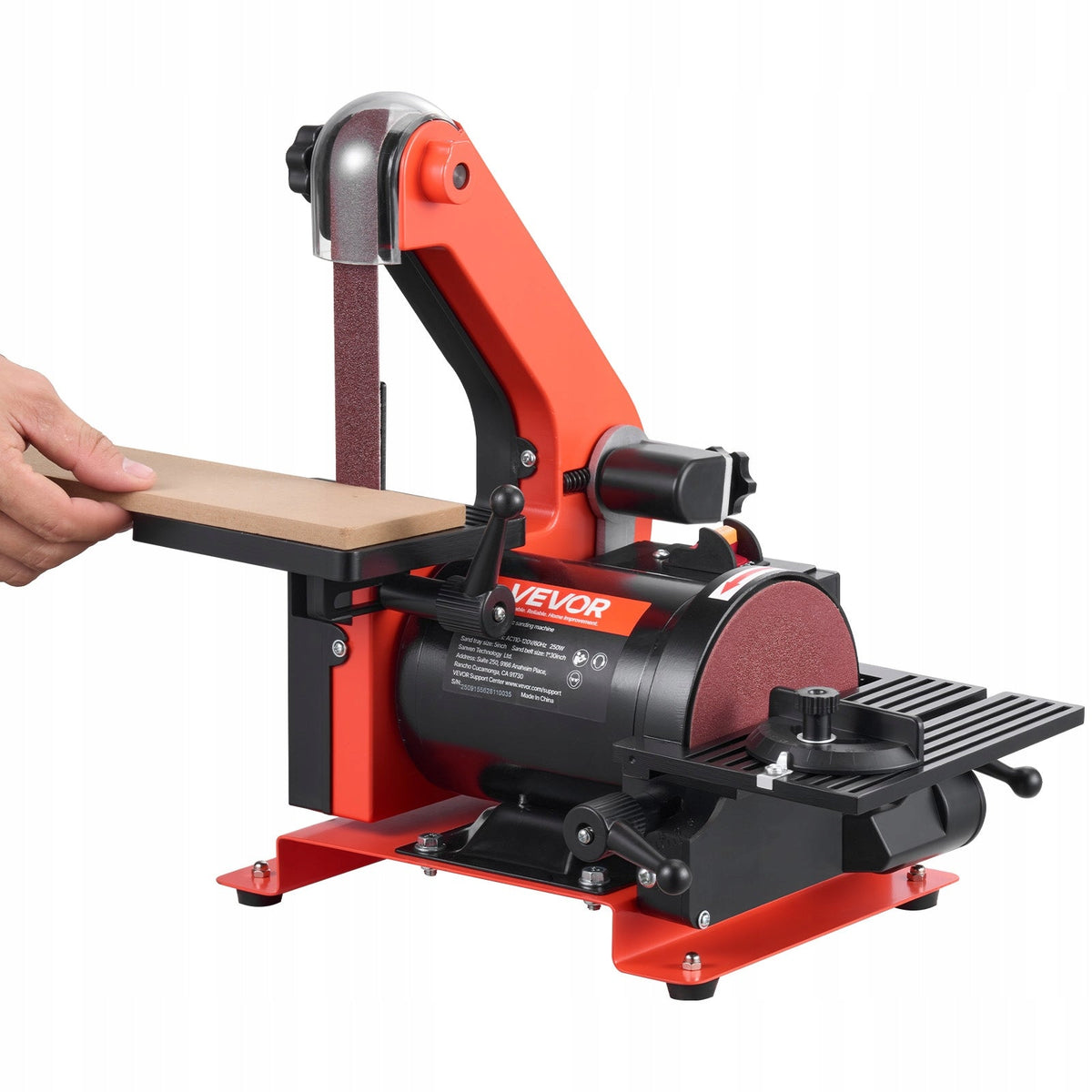 PROFESJONALNA SZLIFIERKA TAŚMOWA I TARCZOWA VEVOR 250W 127MM 25X762MM