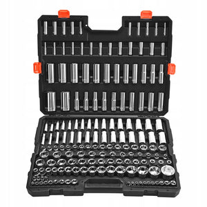 PREMIUM ZESTAW KLUCZY NASADOWYCH VEVOR 163 CZĘŚCI 9.53 6.35 12.7 MM SOLIDNY
