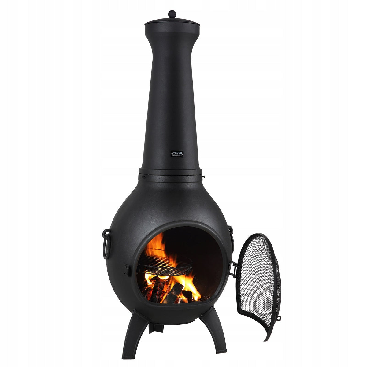 KOMINEK OGRODOWY VEVOR 52X50X130 CM MOCNY PALENISKO Z GRILLEM BBQ ALUMINIUM