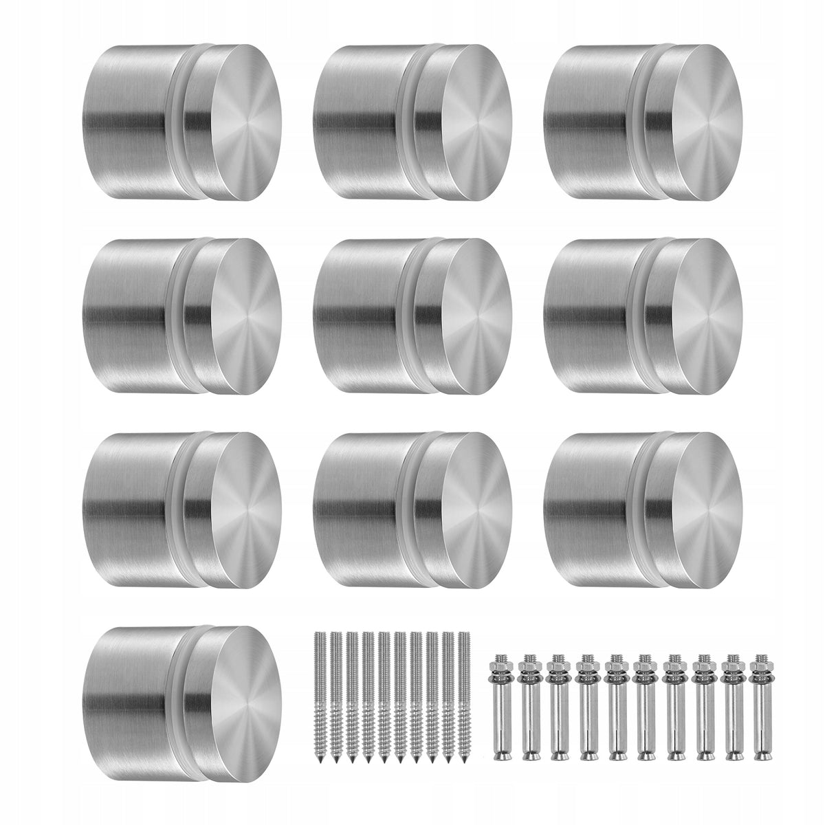 VEVOR ZACISK DO SZKŁA 10 SZT OKRĄGŁY UCHWYT BALUSTRADY STAL NIERDZEWNA 316