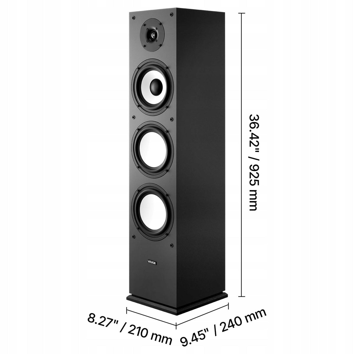 VEVOR PASYWNY GŁOŚNIK WOLNOSTOJĄCY DWUDROŻNY 200W HI-FI MDF 70HZ-20KHZ