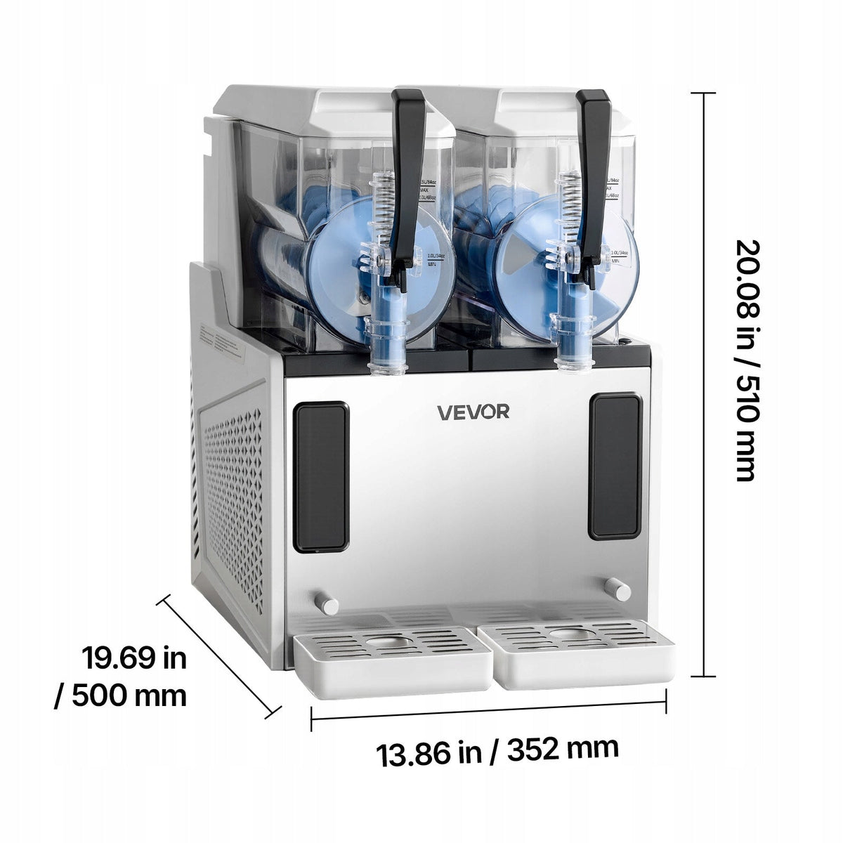 VEVOR SLUSH MACHINE 2 X 3L ELEKTRYCZNA MASZYNA DO LODU KRUSZONEGO 450W