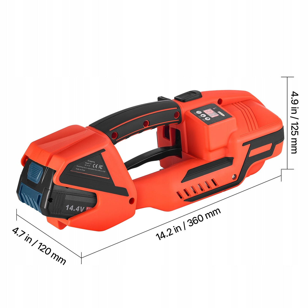 VEVOR URZĄDZENIE DO SPINANIA TAŚMĄ BATERYJNE 2X4000MAH CYFROWY PANEL