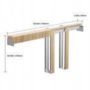 ZESTAW OŚCIEŻNIC DO DRZWI PRZESUWNYCH VEVOR 610-762MM CICHY DOMYK STAL