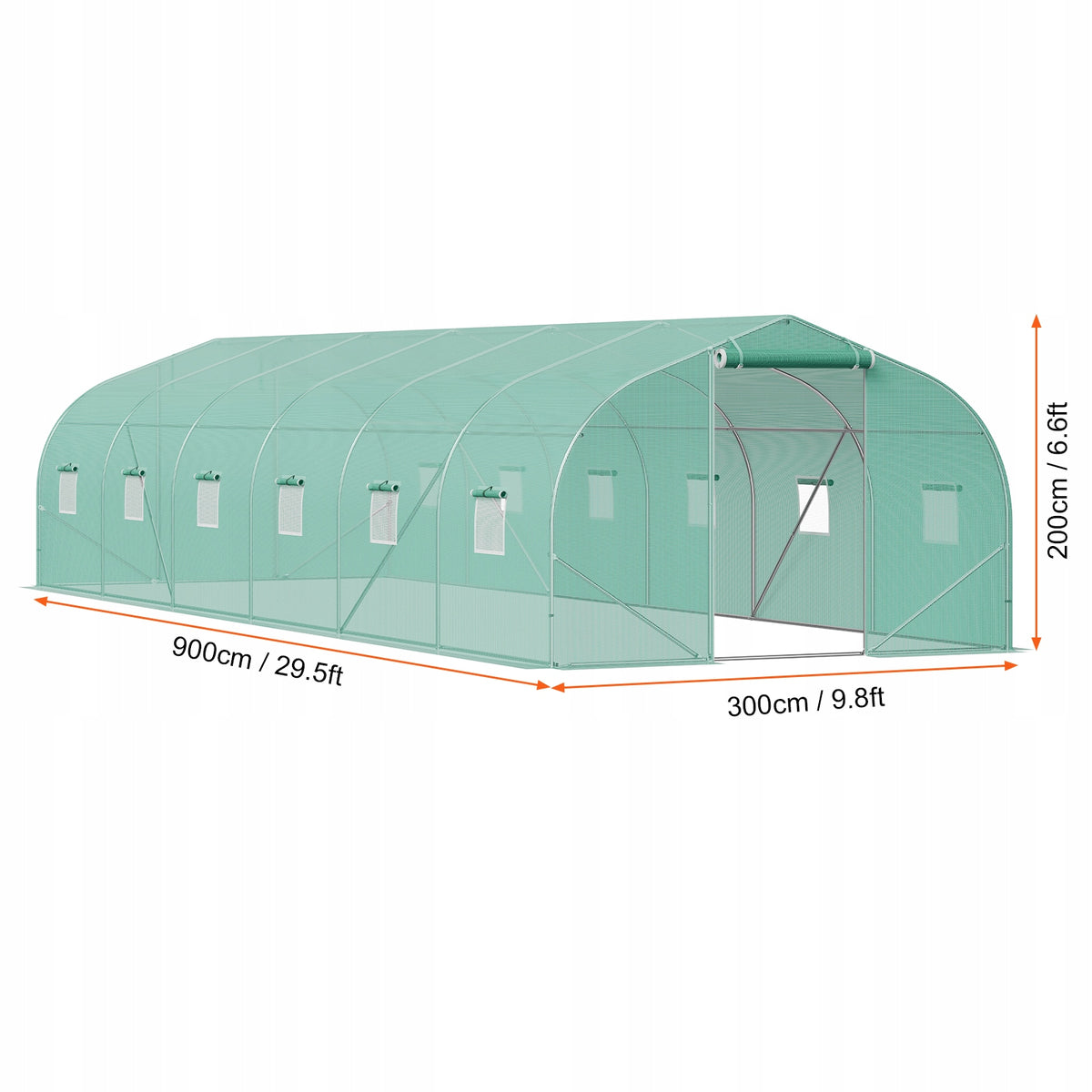 SZKLARNIA TUNELOWA VEVOR 29.5X9.8X6.6 FT OCYNKOWANA RAMA PEŁNA WENTYLACJA