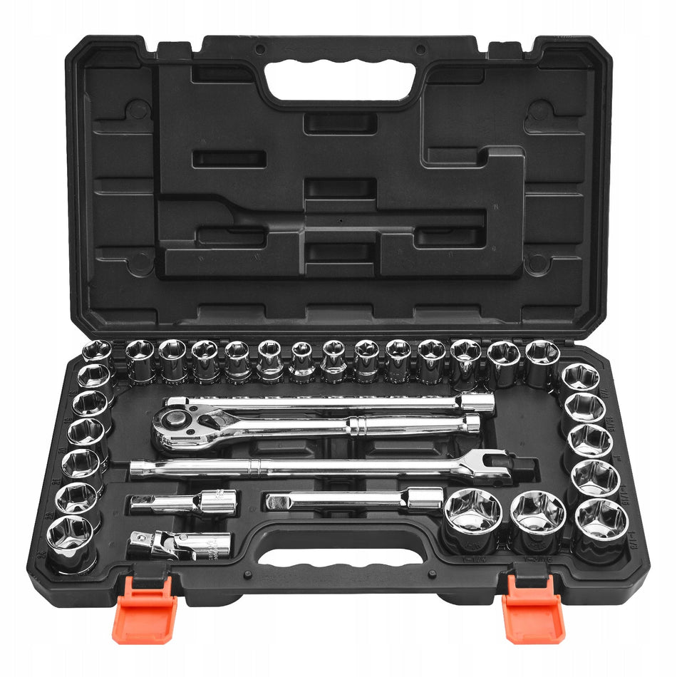 PREMIUM ZESTAW KLUCZY NASADOWYCH VEVOR 33-CZĘŚCIOWY 12 7 MM Z GRZECHOTKĄ