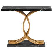 VEVOR STOLIK KONSOLOWY 100X30X81 CM CZARNY ZŁOTY NOWOCZESNY SOLIDNY MOCNY