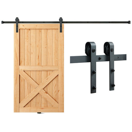 VEVOR 244 CM MOCNY SYSTEM DRZWI PRZESUWNYCH J 2-CZĘŚCIOWY CZARNY