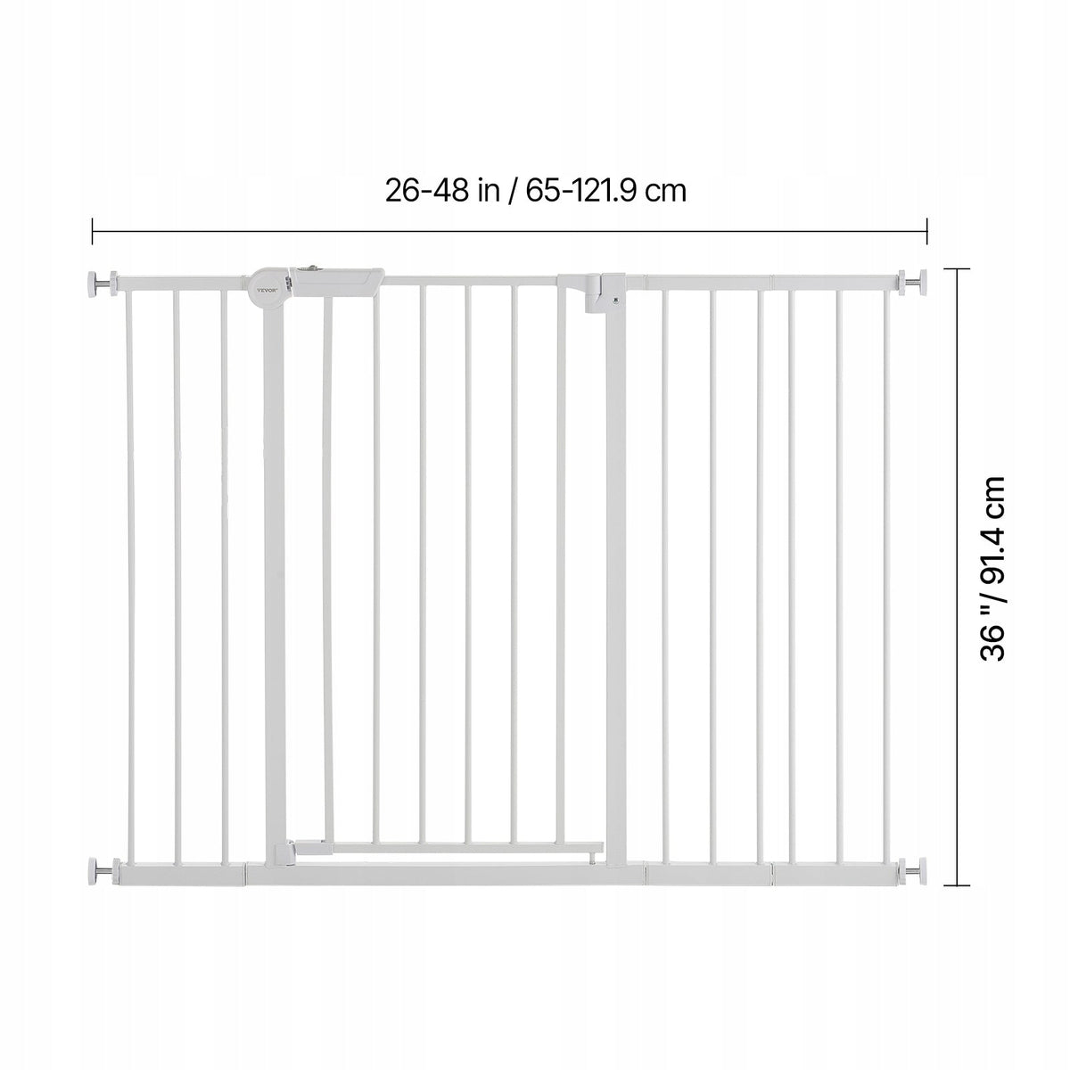 BRAMKA SCHODOWA VEVOR BABY GATE REGULOWANA 65-121 9 CM WYSOKA 91 4 CM BIAŁA