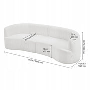 VEVOR SOFA MODUŁOWA ZAKRZYWIONA 284 CM BIAŁA Z 4 PODUSZKAMI DUŻY FOTEL