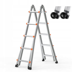 VEVOR DRABINA TELESKOPOWA A-FRAME 5.1M ALUMINIOWA KOMPAKTOWA MOCNA 150KG