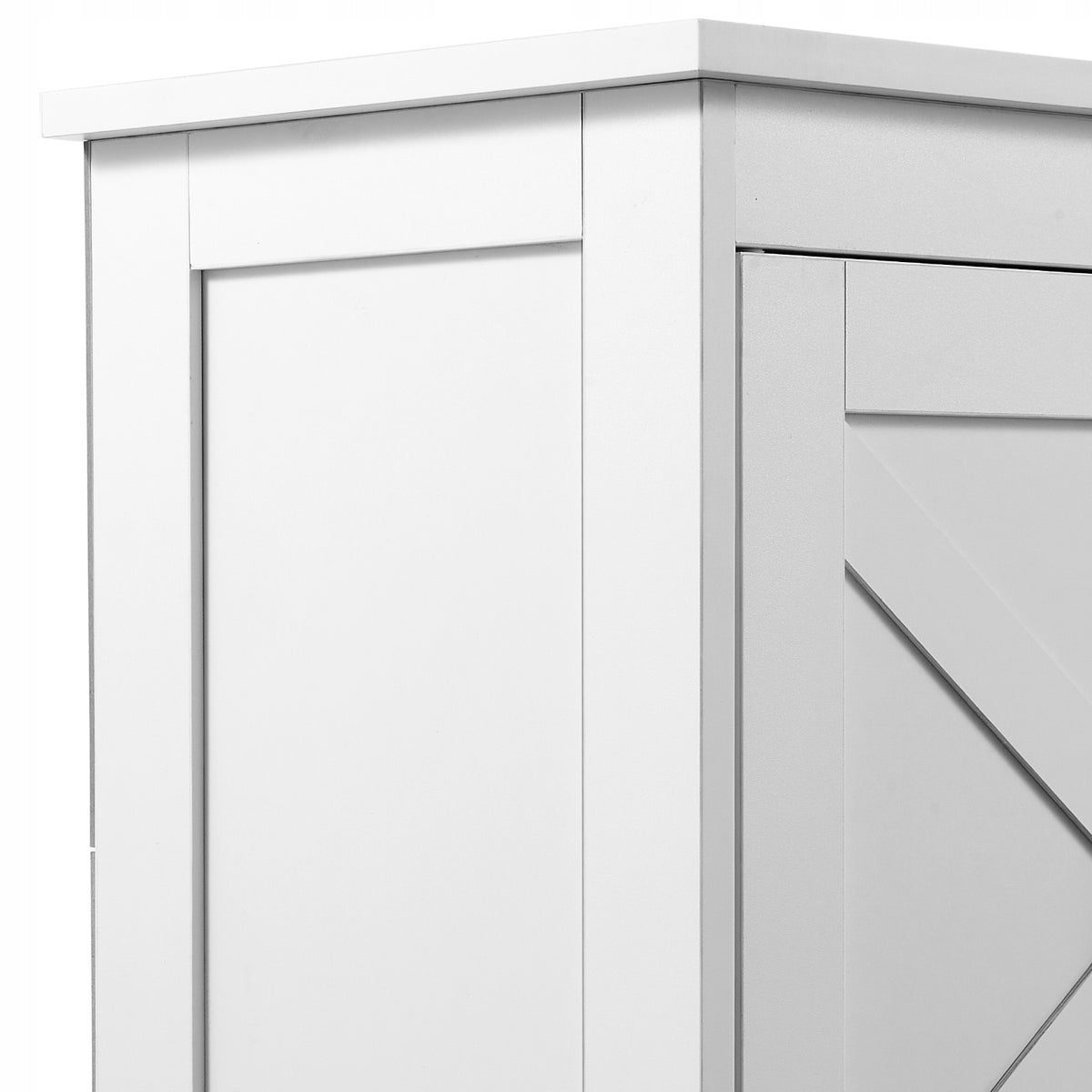 VEVOR DREWNIANA SZAFKA ŁAZIENKOWA 4 PÓŁKI 4 DRZWI BIAŁA REGULOWANA PREMIUM