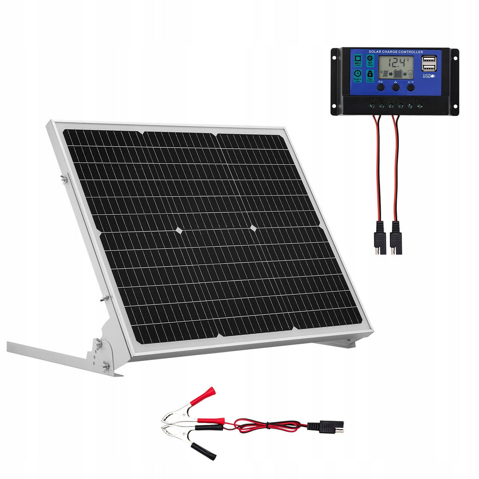 ZESTAW PANELI SŁONECZNYCH MONOKRYSTALICZNYCH VEVOR 12V 50W Z MPPT
