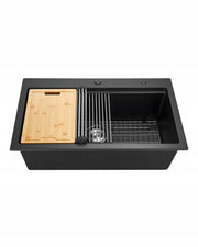 ZLEW KUCHENNY GRANITOWY VEVOR 84X56X25 CM NABLATOWY CZARNY PREMIUM
