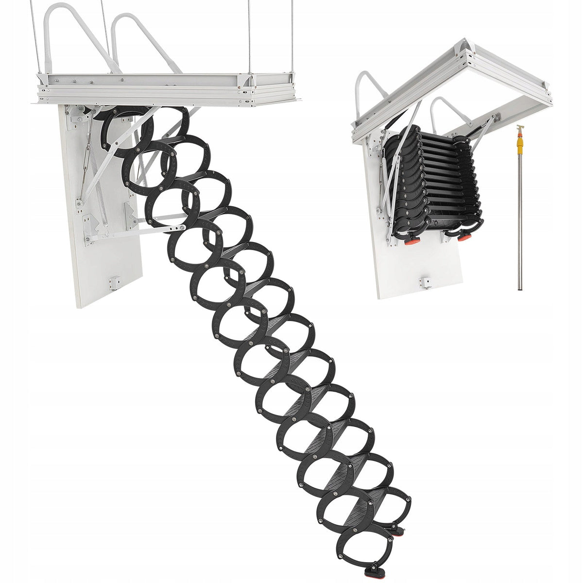 DRABINA NOŻYCOWA VEVOR DO STRYCHU HYDRAULICZNA 299KG NA SUFIT 9.5-10.2FT