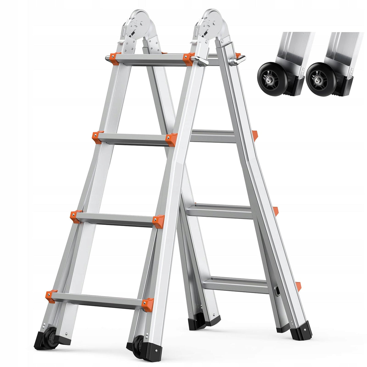 PROFESJONALNA DRABINA TELESKOPOWA VEVOR A-FRAME 4.5M ALUMINIOWA MOCNA