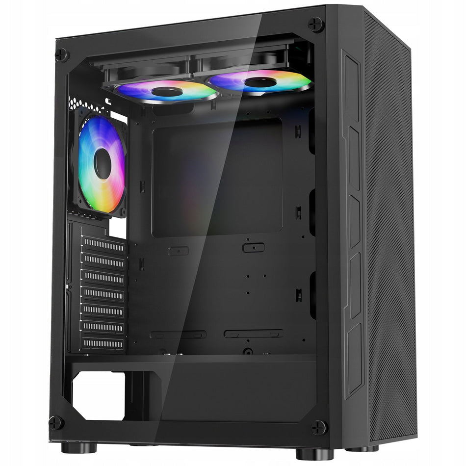 VEVOR OBUDOWA GAMINGOWA MID TOWER SZKŁO HARTOWANE 3X120MM ARGB USB 3.0