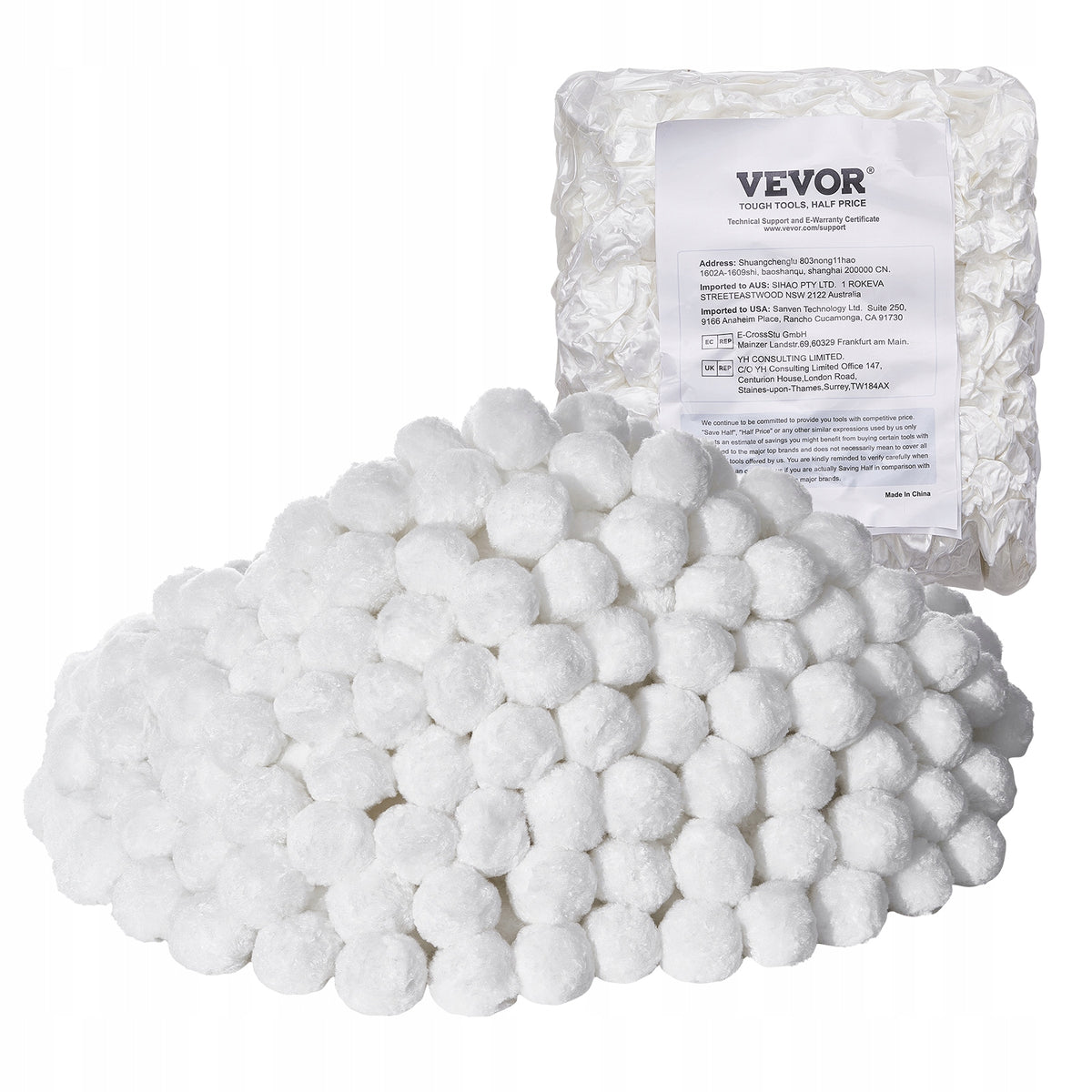 VEVOR MOCNE KULE FILTRACYJNE DO FILTRÓW PIASKOWYCH 2.1 KG PREMIUM
