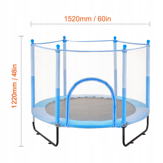 VEVOR TRAMPOLINA DZIECIĘCA 60 CALI ZEWNĘTRZNA MINI Z SIATKĄ I KOSZYKÓWKĄ