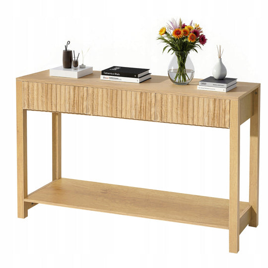 VEVOR STOLIK KONSOLOWY RUSTYKALNY 120X30X80 CM Z SZUFLADAMI I SCHOWKIEM